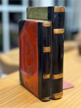 1970's Rare 1/ Bookends Classic Antique books with Gold Trim by Borghese